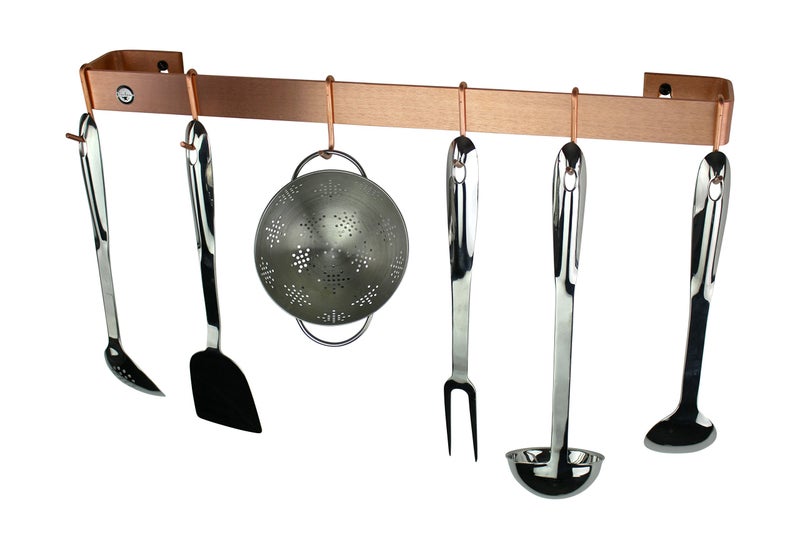Enclume, Brushed Copper Handcrafted 24" Utensil Bar Wall Rack (WR1 SCP) - Image 5